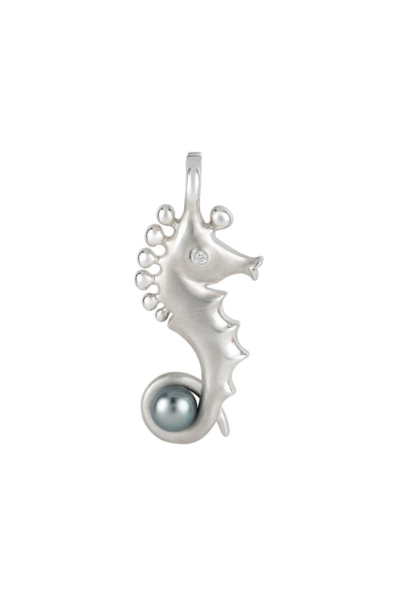 Angela Cummings Seahorse Convertible Pendant in Sterling Silver with Fiji Pearl, Main, color, STERLING SILVER/FIJI PEARL