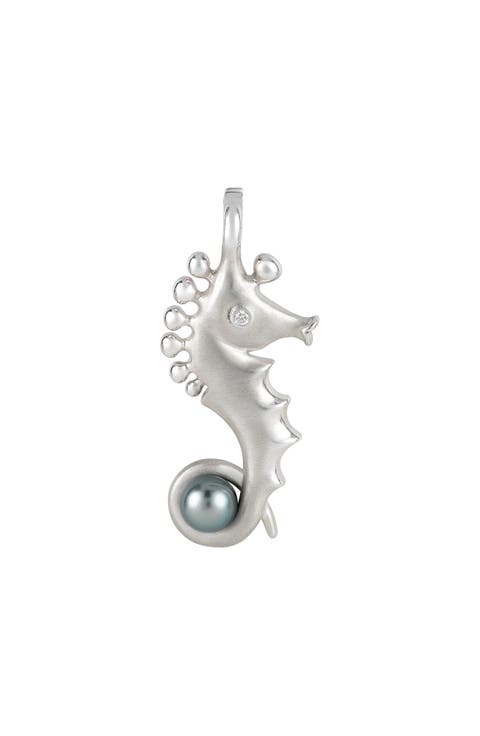 Angela Cummings Seahorse Convertible Pendant in Sterling Silver with Fiji Pearl