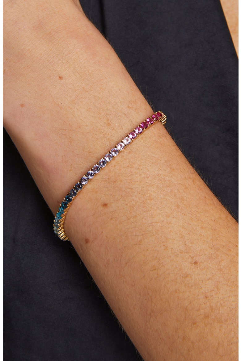 Ombre Rainbow Tennis Bracelet, Alternate, color, Yellow Gold Vermeil