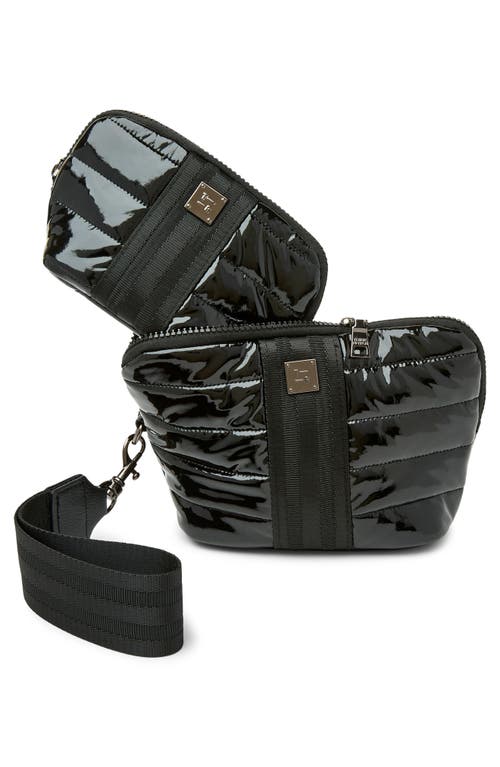 Think Royln Double Stash Set Of 2 Zip-top Travel Pouches In Black