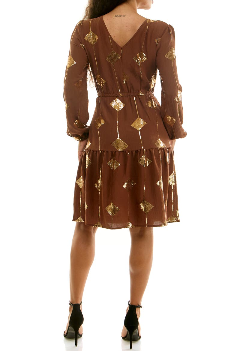 Balloon Sleeve Drawstring Dress, Alternate, color, CAPPUCCINO