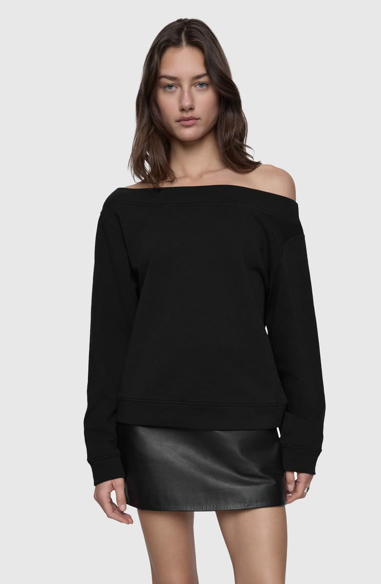 Rebecca Minkoff Kora Off the Shoulder Cotton Sweatshirt, Alternate, color, 