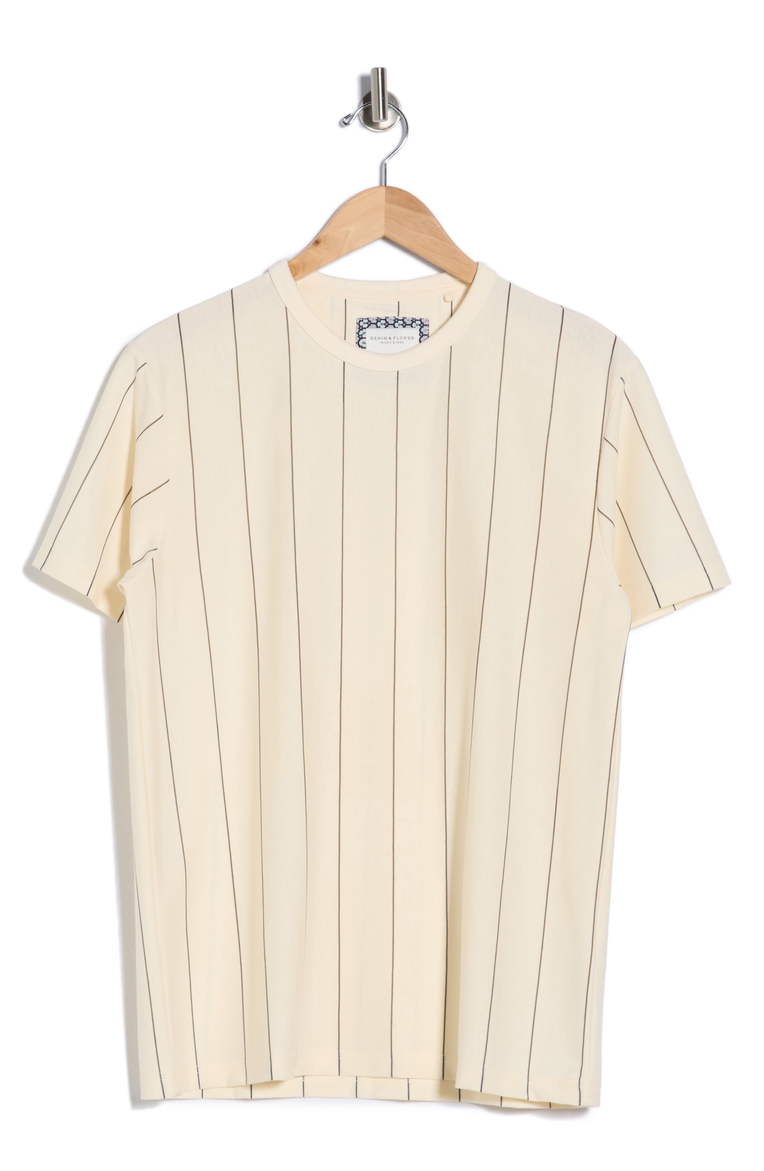 DENIM AND FLOWER Heritage Vertical Stripe Crewneck T-Shirt