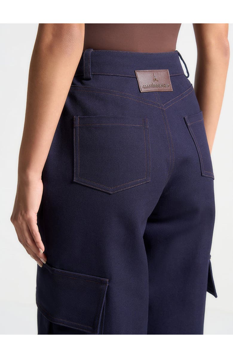 Manière De Voir High Rise Drill Cargo Pants, Alternate, color, Indigo