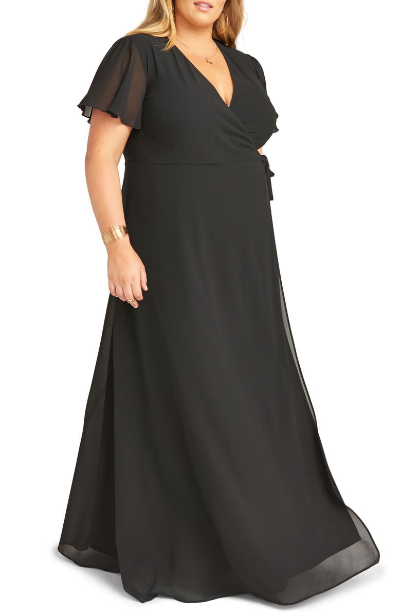 green emerald velvet dress Noelle Strappy Tiered Satin Maxi Dress