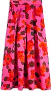 Boden Verity Floral Pleated Faille Maxi Skirt