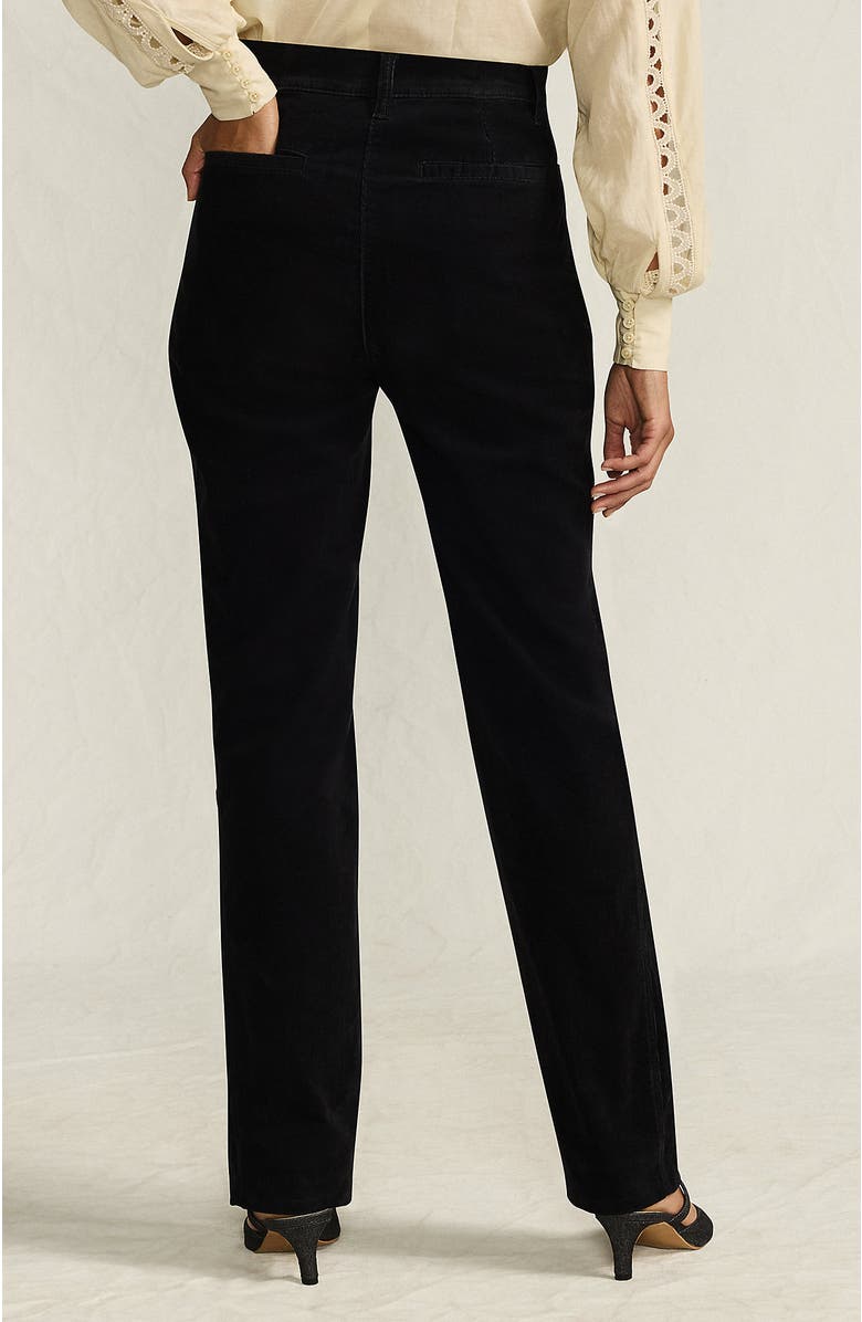 Lands' End Corduroy High Rise Rail Straight Leg Pants, Alternate, color, Black