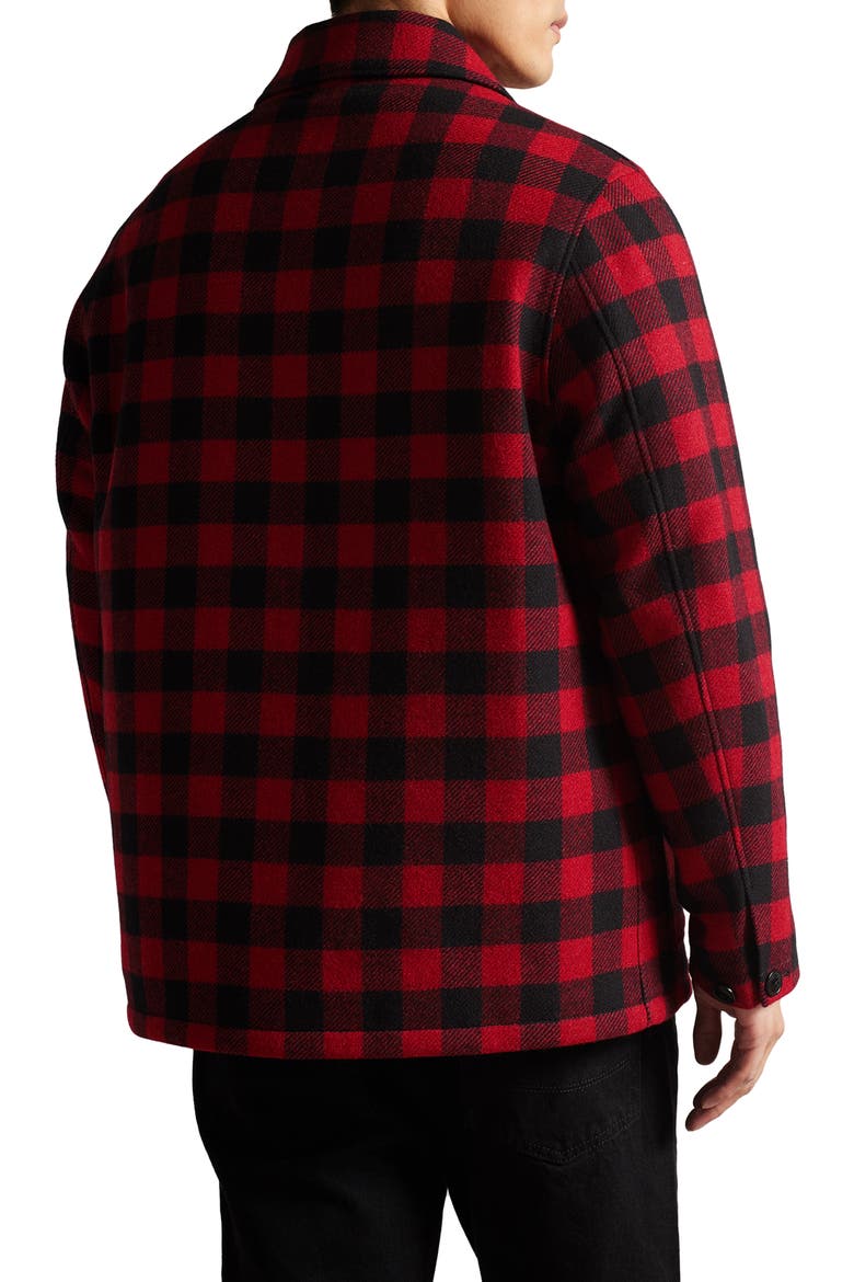 Nutley Buffalo Plaid Wool Blend Overshirt, Alternate, color, RED