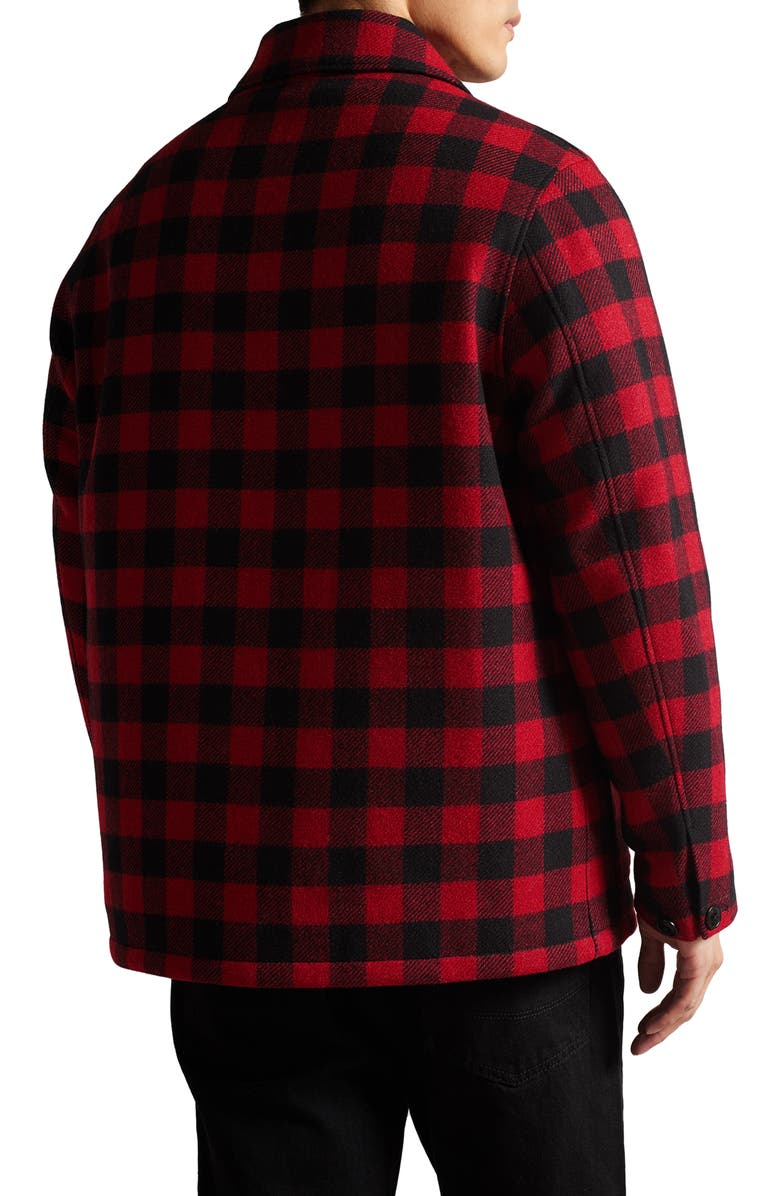 Ted Baker London Nutley Buffalo Plaid Wool Blend Overshirt, Alternate, color, 