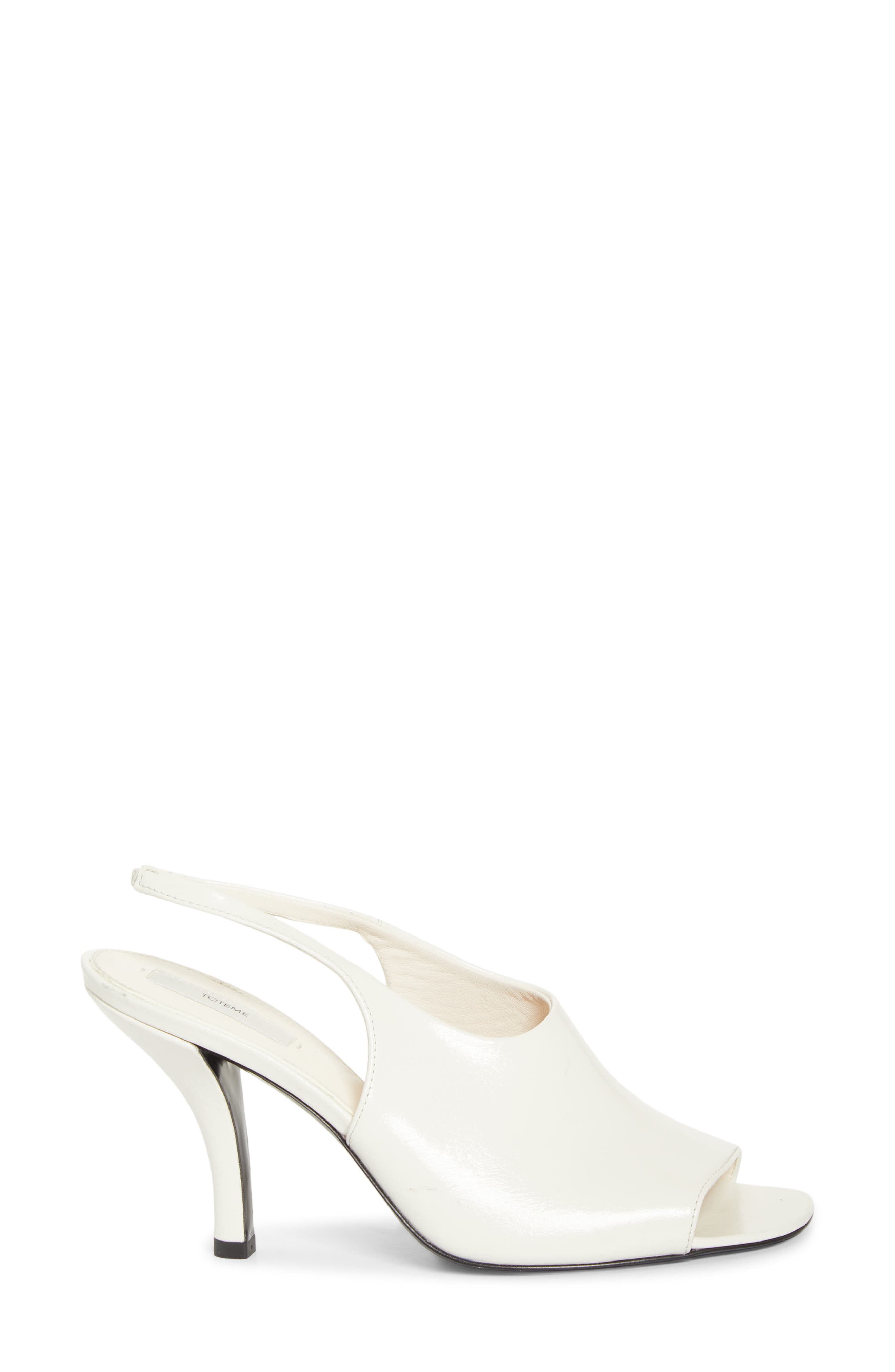 TOTEME Contoured Peep Toe Slingback Sandal, Alternate, color, White