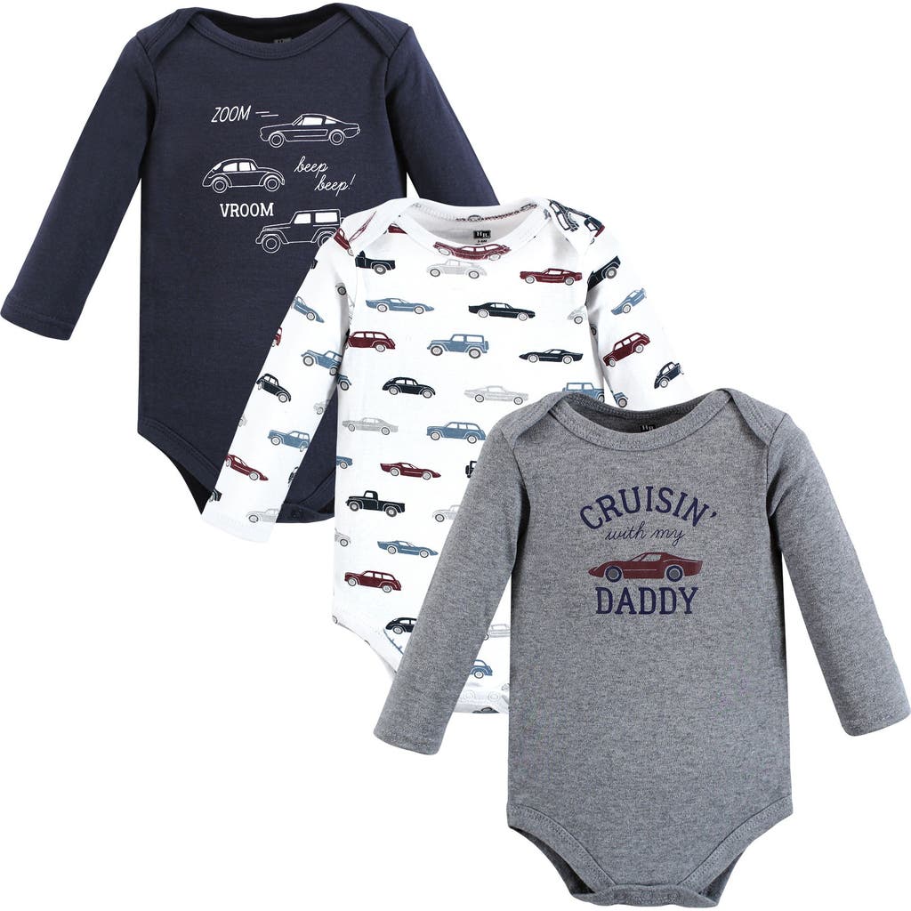 Hudson Baby Cotton Long-sleeve Bodysuits 3-pack In Multi