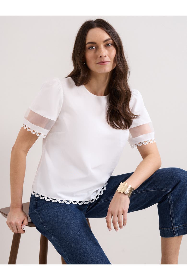 Rebecca Detail Top, Alternate, color, White