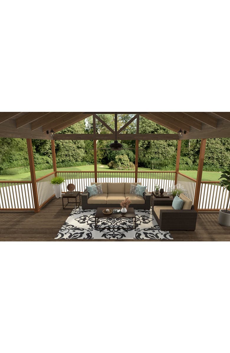 Mad Mats New Wrought Iron Rug, Alternate, color, Black White - 6'X9'