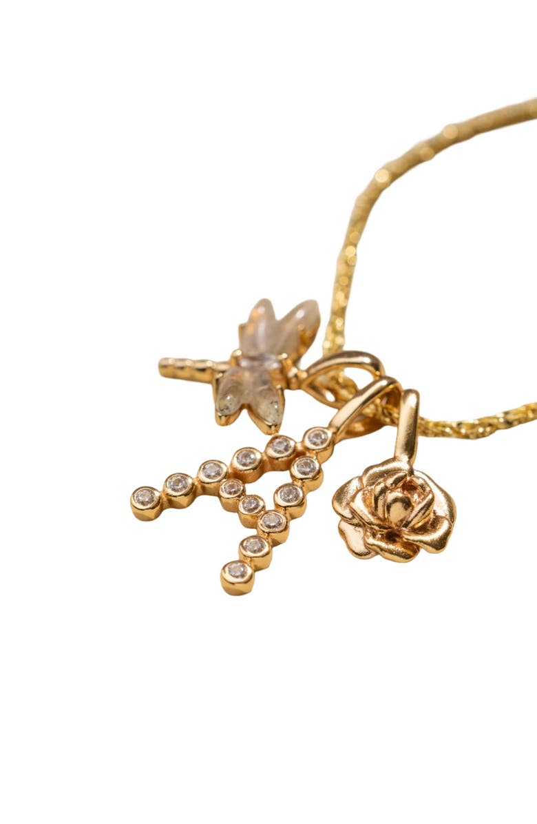 MADE BY MARY Birth Flower Charm, Alternate, color, September - Gold Vermeil