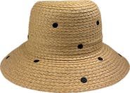 Nicole Miller Polka Dot Straw Bucket Hat