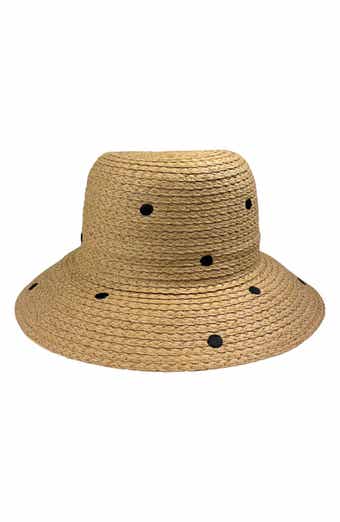 Nicole Miller Polka Dot Straw Bucket Hat