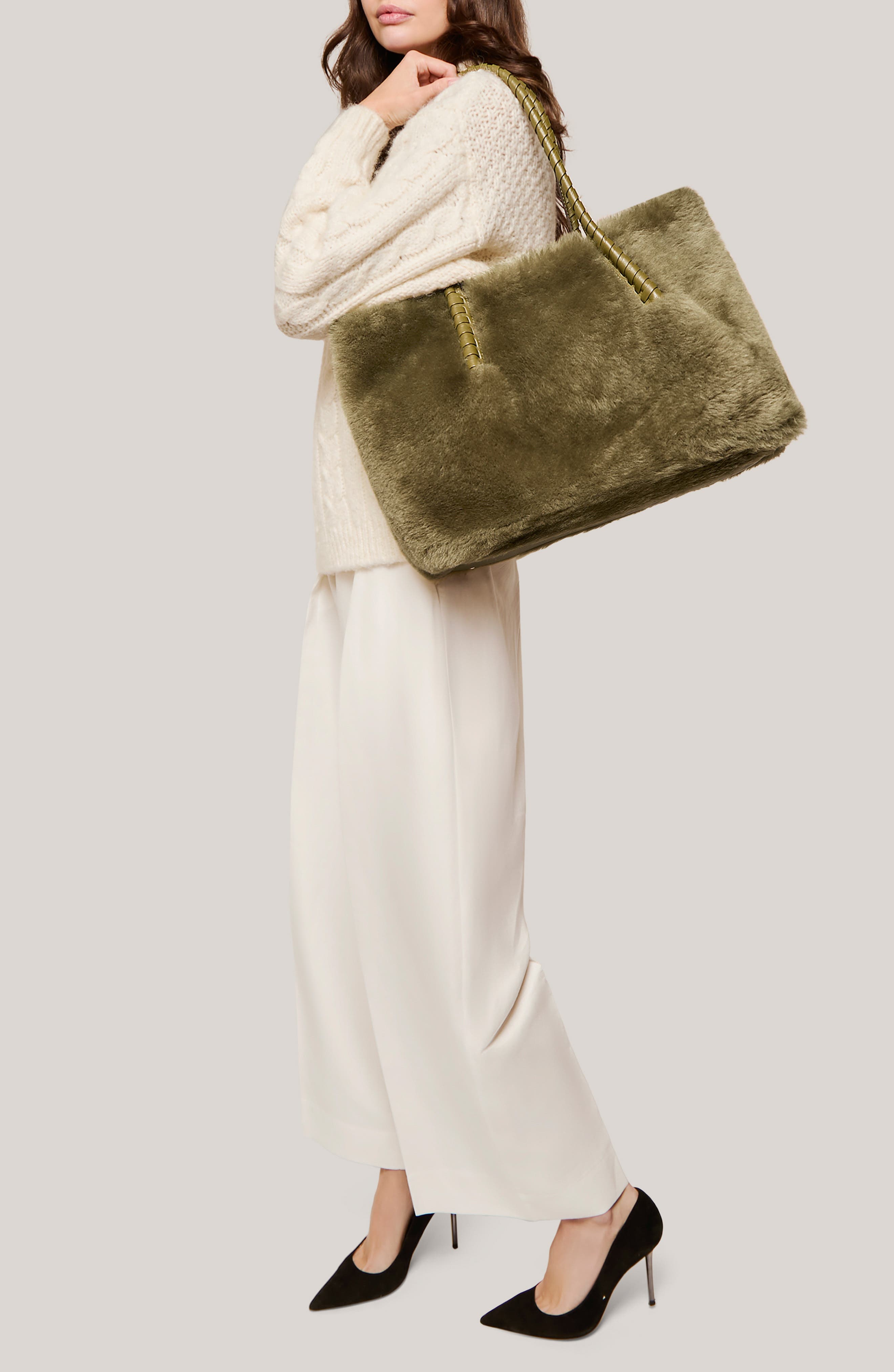 AIMEE Embrace Genuine Shearling Tote, Alternate, color, 