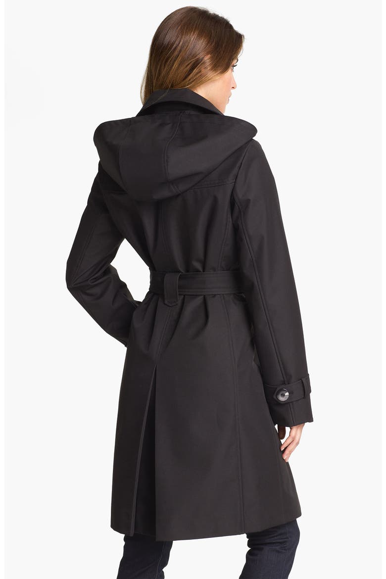 Trench Coat with Detachable Hood (Nordstrom Exclusive), Alternate, color, BLACK