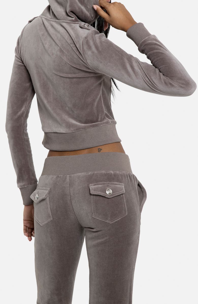 JADED LONDON Mini Monster Velour Military Hoodie, Alternate, color, Brown