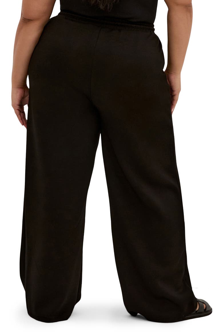 Maia Tie Waist Wide Leg Pants, Alternate, color, BLACK