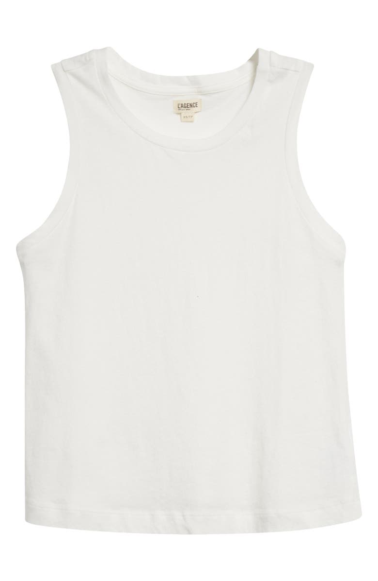L'AGENCE Mikaela Organic Cotton Tank, Alternate, color, White