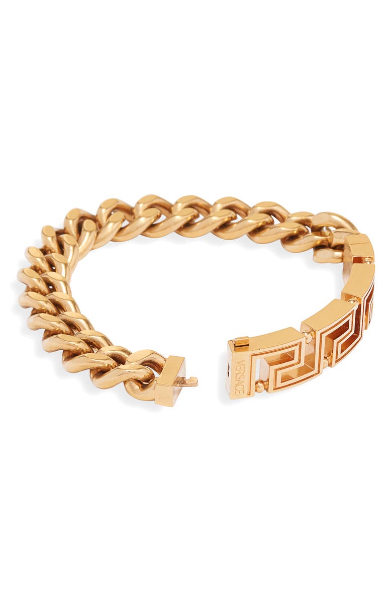 Versace Men's Greca Chain Bracelet, Alternate, color, 