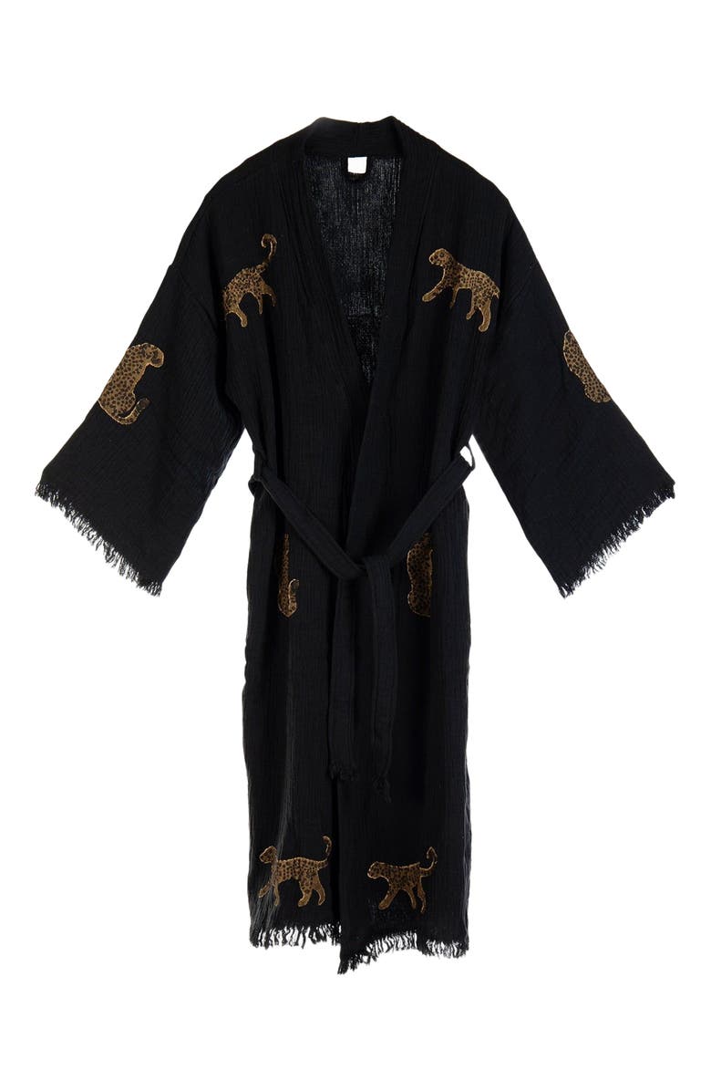 Forever & Always Shoes Calypso Handmade Leopard Cotton Robe Cover-Up, Main, color,