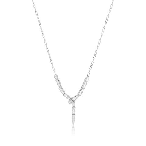 CZ Snake Lariat Necklace