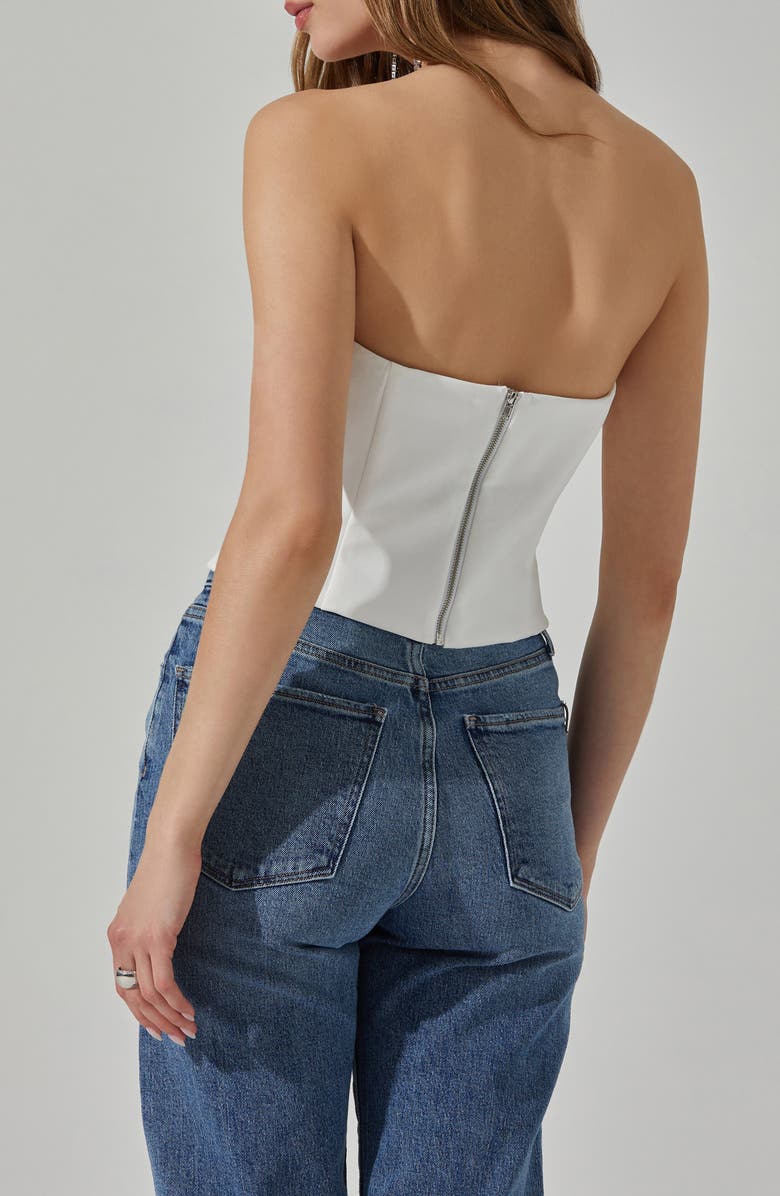 ASTR the Label Amell Embellished Trim Strapless Top, Alternate, color, White