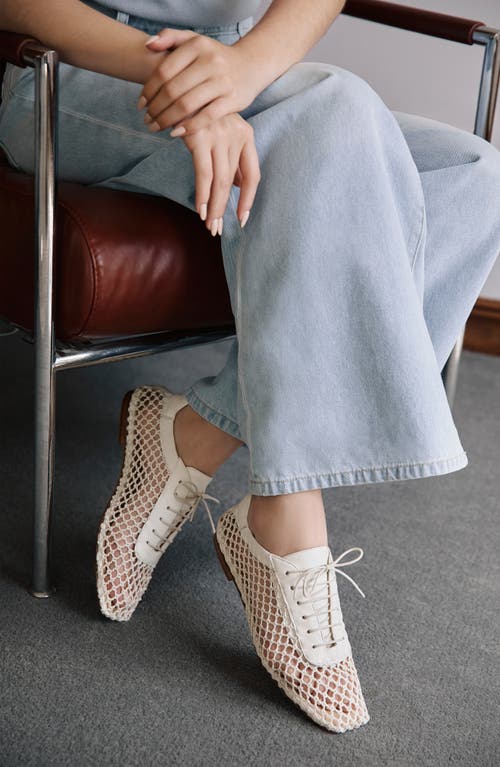 Andrea Gomez Antonia Mesh Flat In Off White
