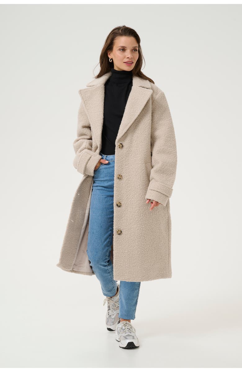 Kaffe Anne Long Coat, Main, color, Feather Gray