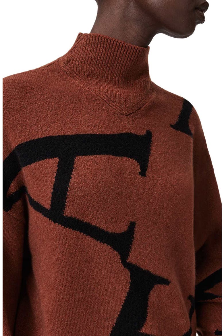 A Star Turtleneck Sweater, Alternate, color, CHESTNUT BROWN/ BLACK