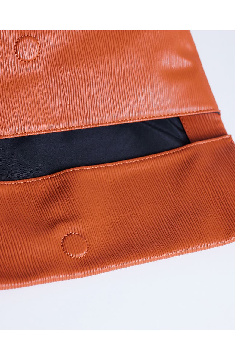 Topshop George Faux Leather Clutch, Alternate, color,