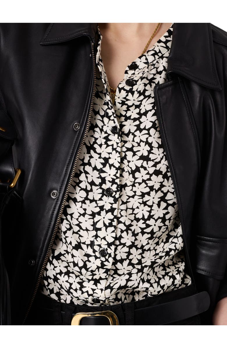 GERARD DAREL Céonie Floral Print Shirt, Alternate, color, Black