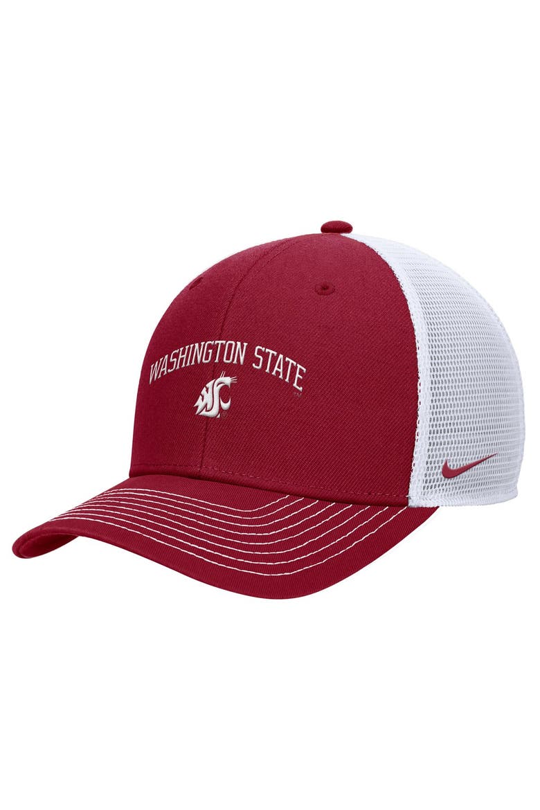 Men's Nike Crimson Washington State Cougars Rise Adjustable Trucker Hat, Main, color, Crimson