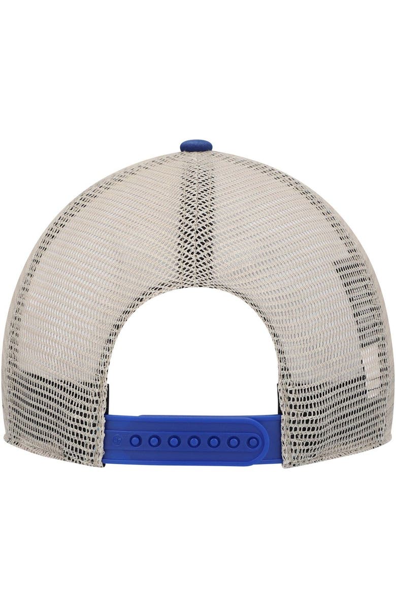 '47 Men's '47 Royal/Tan Chicago Cubs Four Stroke Clean Up Trucker Snapback Hat, Alternate, color, Royal