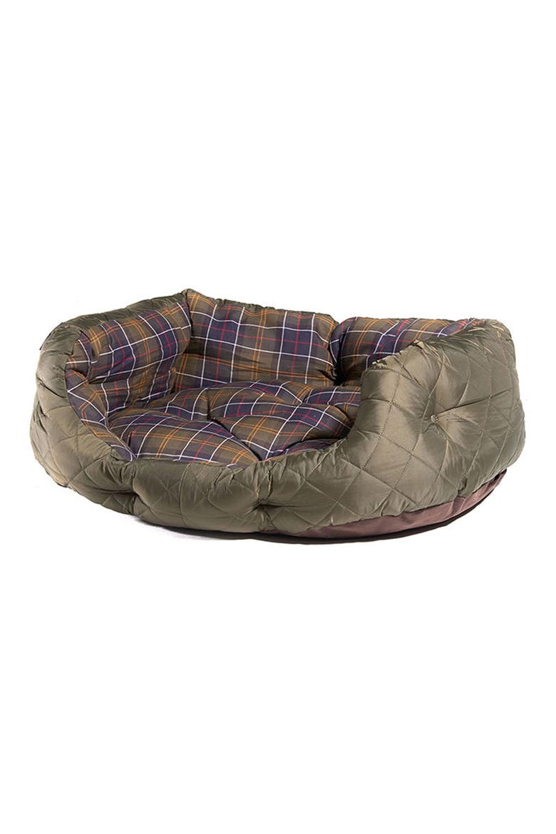 Quilted Dog Bed, Main, color, OLIVE