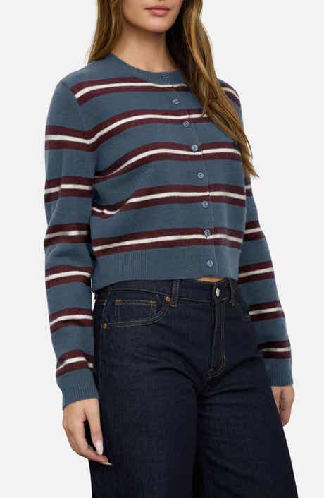 Stripe Crewneck Cardigan