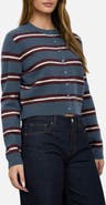 Blu Pepper Stripe Crewneck Cardigan