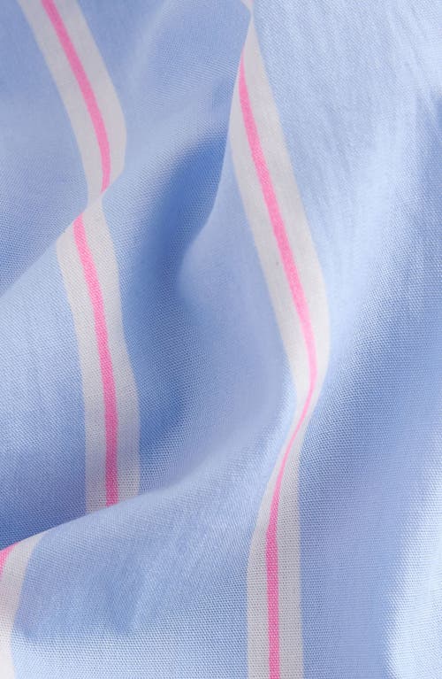 Next Kids' Stripe Oversize Cotton Button-up Shirt In Blue