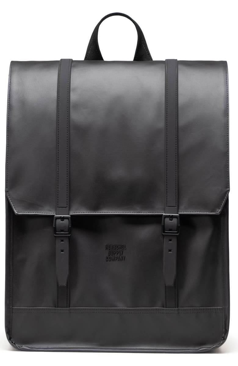 Herschel Supply Co. Survey Faux Leather Backpack, Main, color, Black