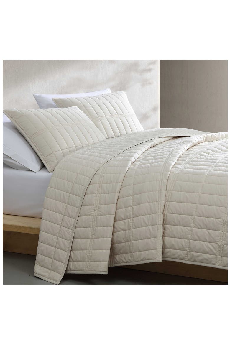 Washed Percale Quilt & Shams Set, Alternate, color, LIGHT BEIGE