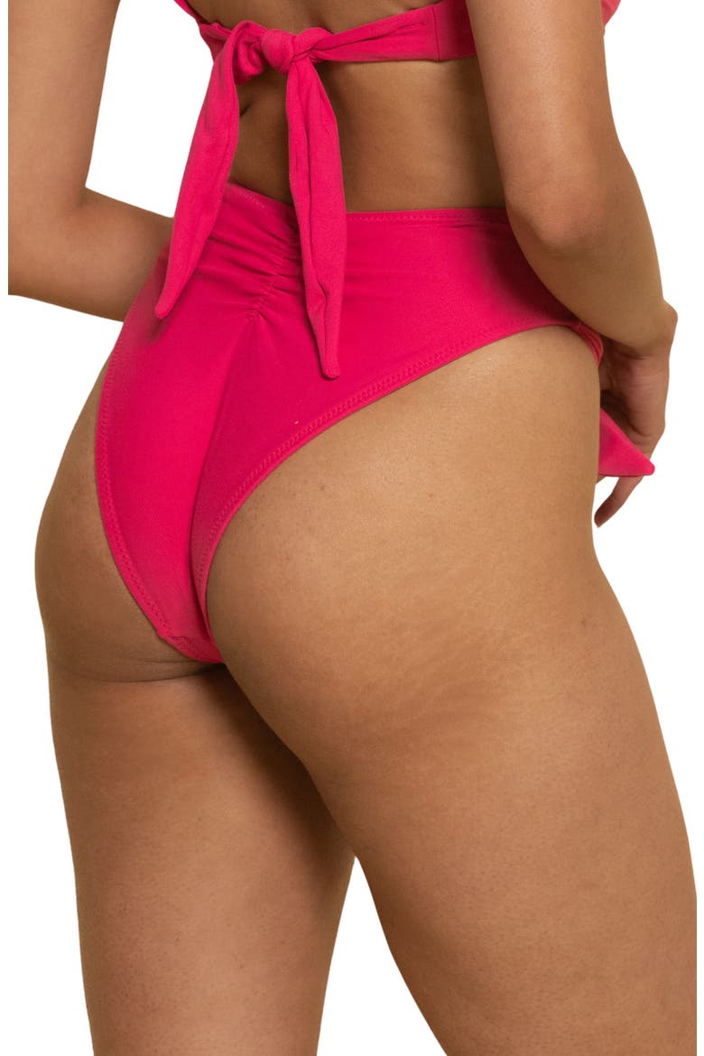 Paula Waist Tie Bikini Bottoms, Alternate, color, RASPBERRY