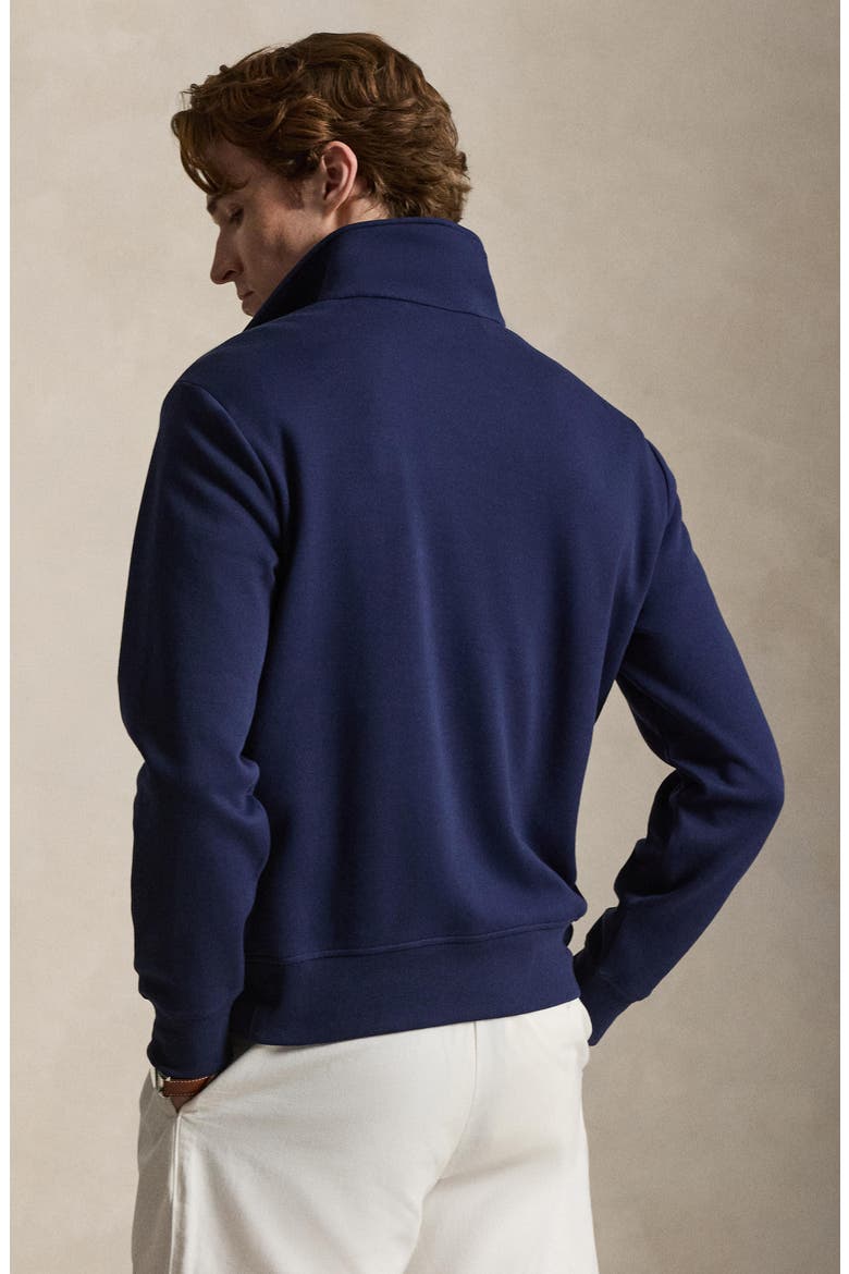 Double Knit Chevron Quarter-Zip Pullover, Alternate, color, NEWPORT NAVY