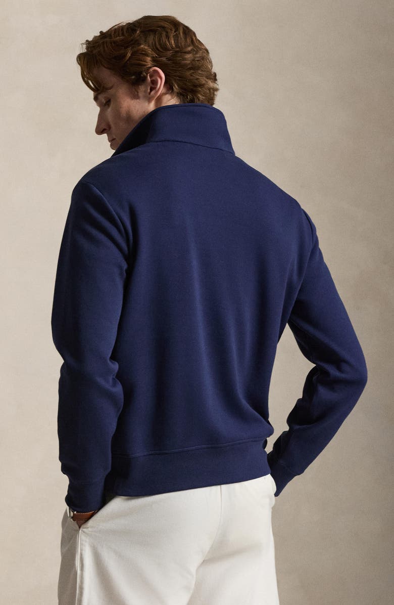 Polo Ralph Lauren Double Knit Chevron Quarter-Zip Pullover, Alternate, color, Newport Navy