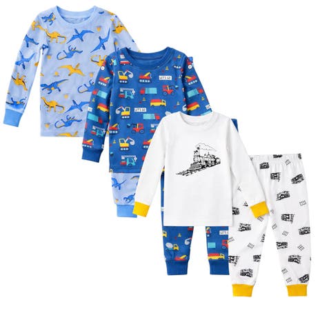 Boys 3 Pack Long Sleeve Pajamas (Toddler, Little Kid & Big Kid)