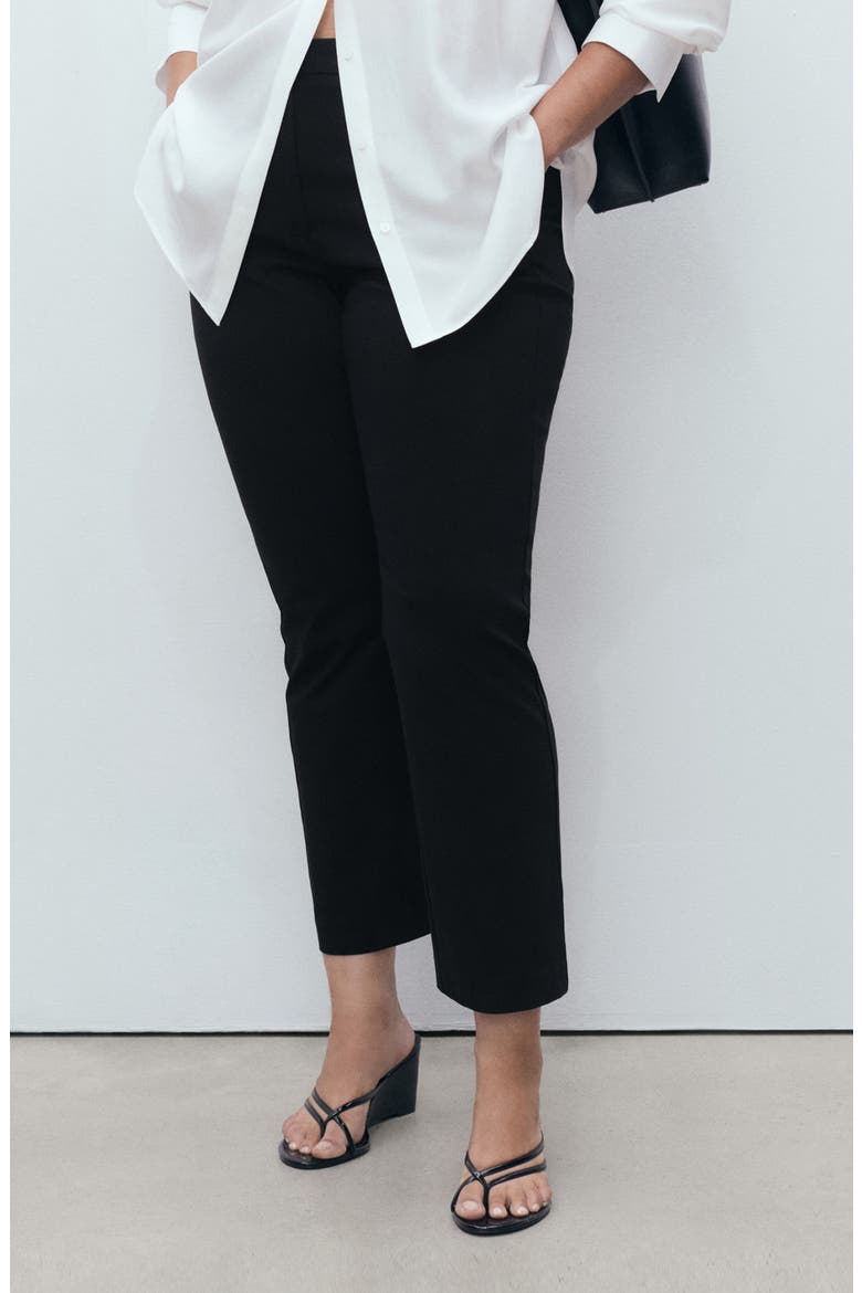 Ankle Straight Leg Pants, Alternate, color, BLACK