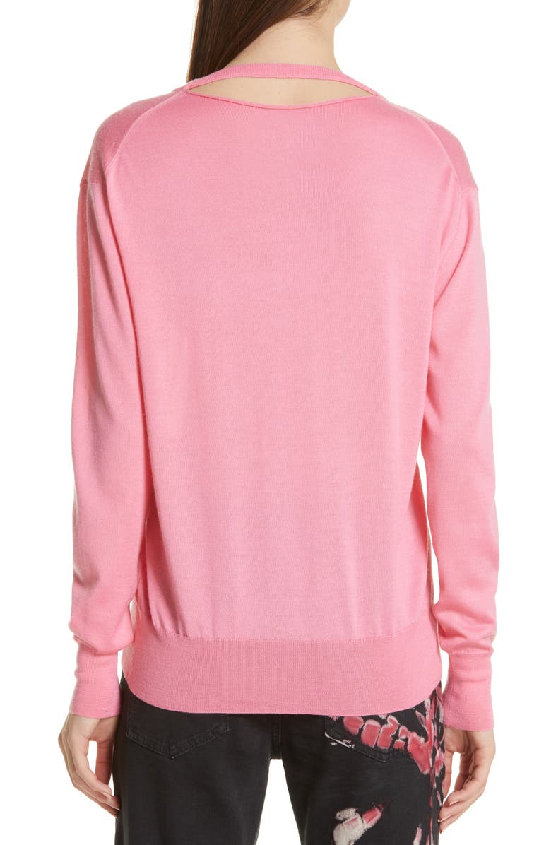 CALVIN KLEIN 205W39NYC Cutout Cashmere & Silk Blend Sweater, Alternate, color, 