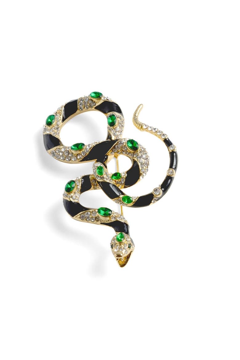 Bejewelled Snake Brooch, Alternate, color, Bejewelled Snake