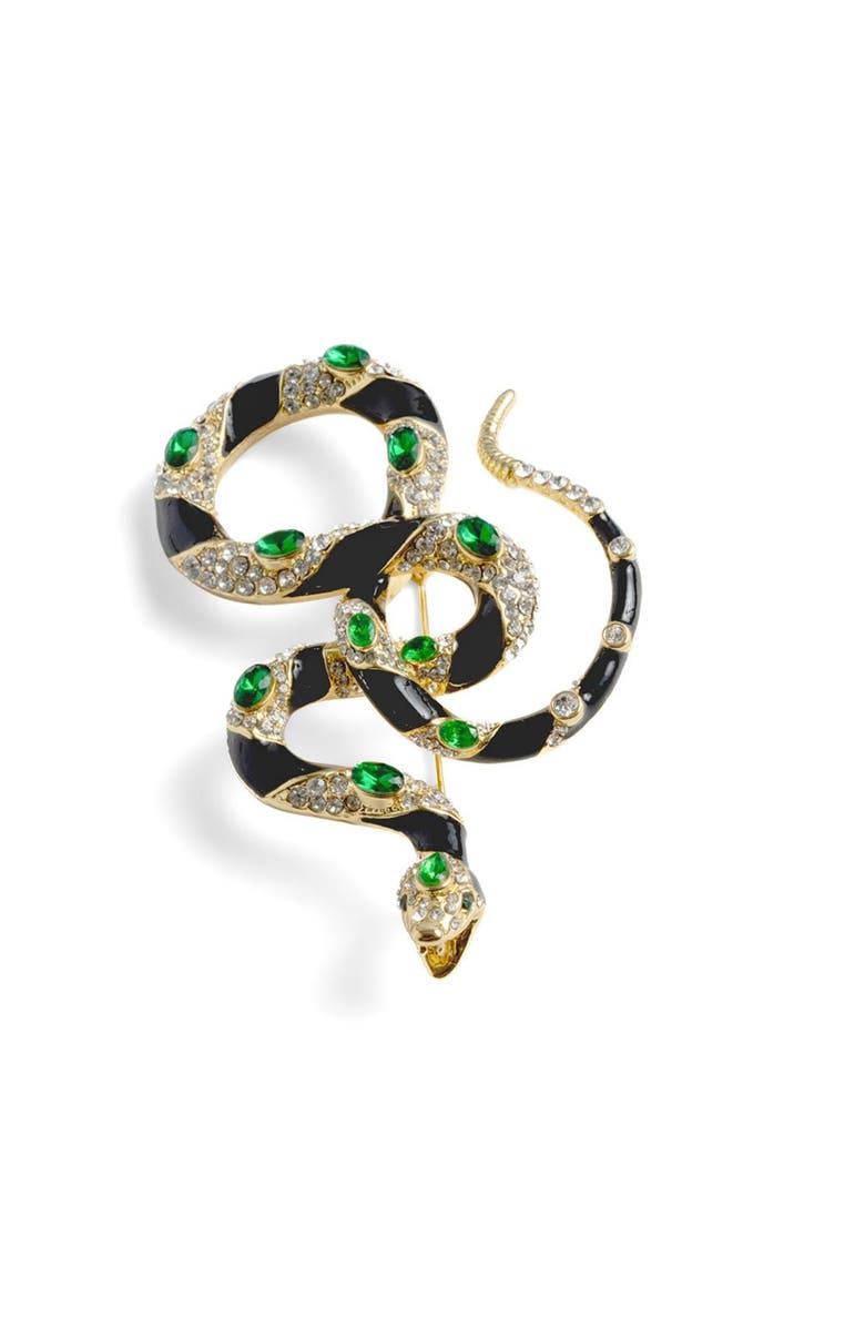 Bill Skinner Studio Bejewelled Snake Brooch, Alternate, color, Bejewelled Snake